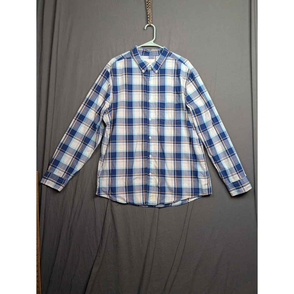 American Eagle Casual\ Blue Plaid Long Sleeve Men's XXL